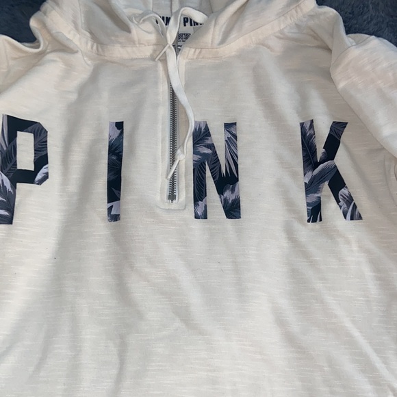 Victoria's Secret PINK Women's White Perfect Quarter Zip Pullover Sweatshirt M - Picture 4 of 6